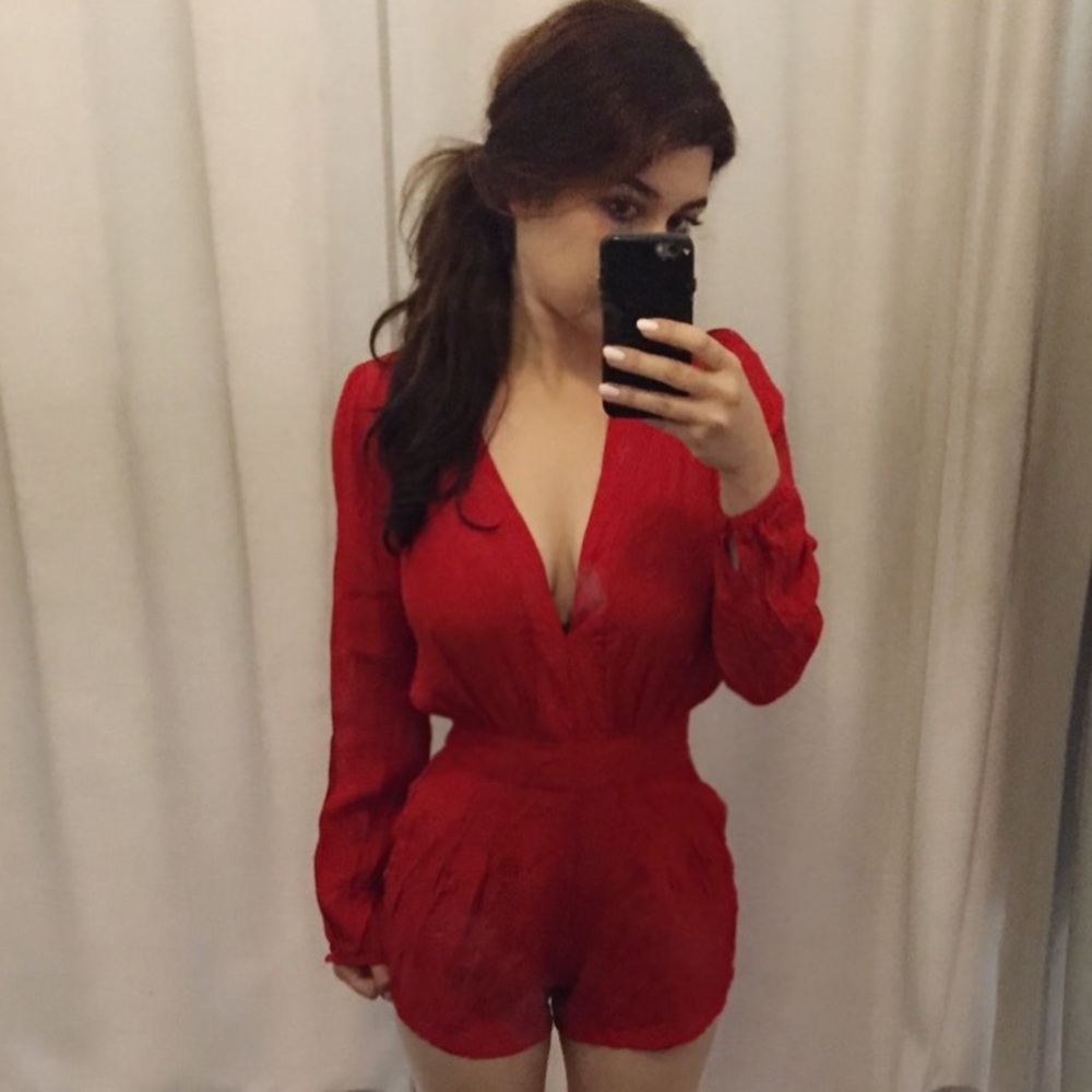 🔴DONATING SOON!! vintage bright red/orange romper