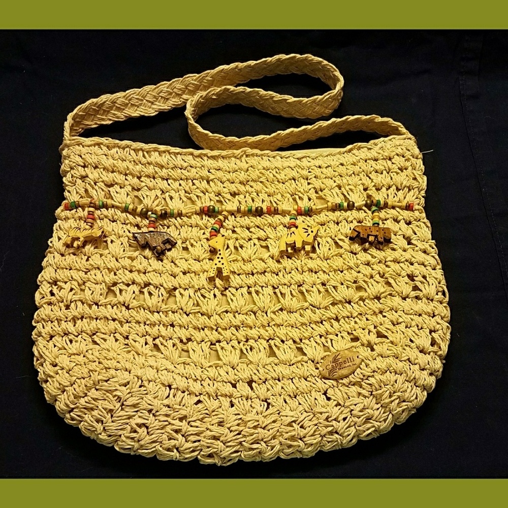 Capelli woven straw handbag