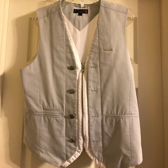 Guess white and gray vest. Front zipper - Picture 1 of 3