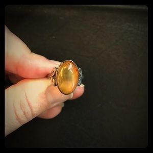 Vintage style amber stone ring