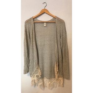 Crochet fringe cardigan