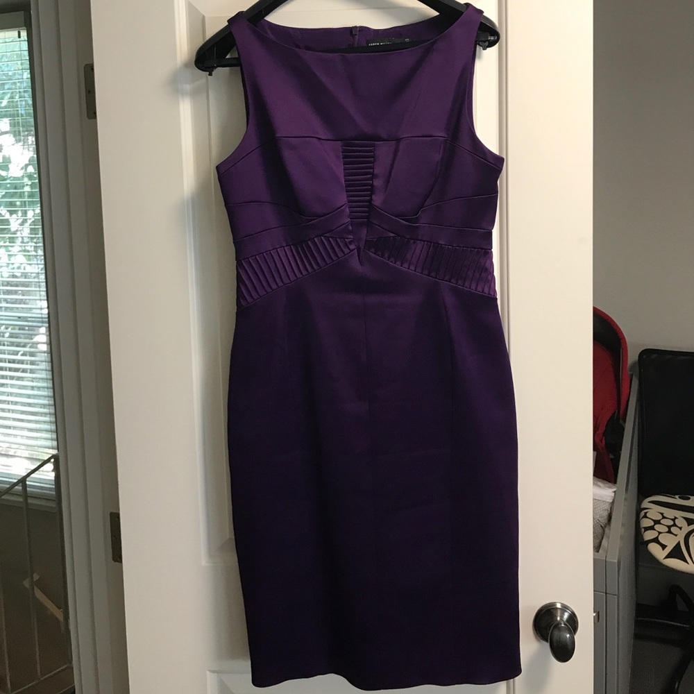 Karen Millen stunning satin purple evening dress