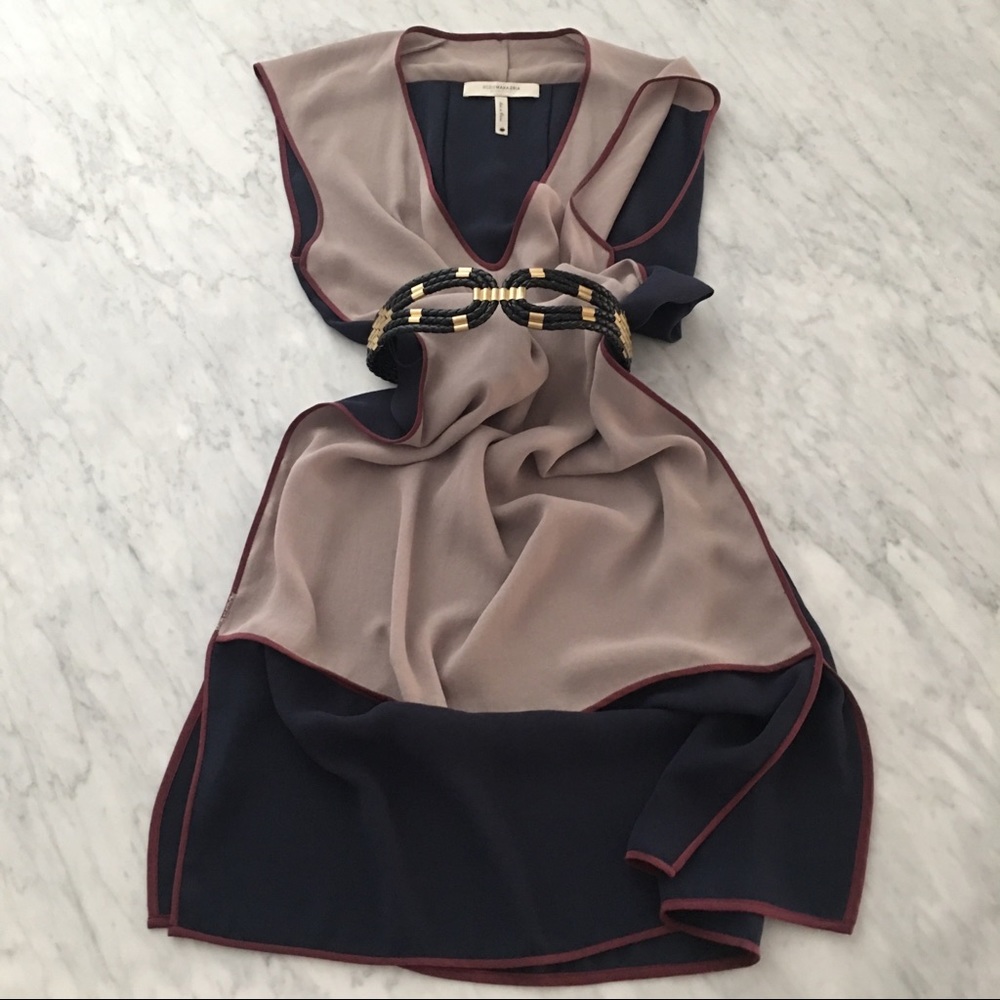 BCBG Max Azria Runway colorblock dress with belt