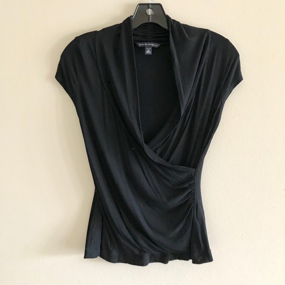 Banana Republic Black Wrap Top Size XS