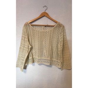 Crochet/net sheer crop top