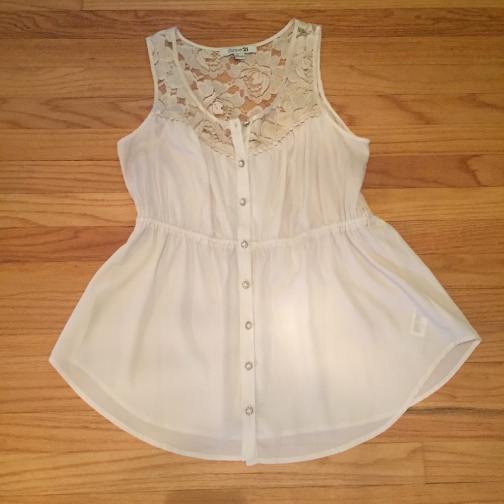 Forever 21 White Lace Blouse