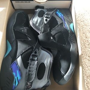 Aqua 8 Retro Nike Jordan Sz 12c boy Velcro strap