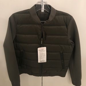 Lululemon Down and Around bomber in olive