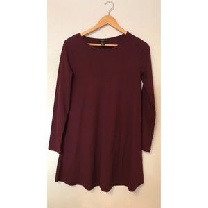 Maroon ribbed dress
