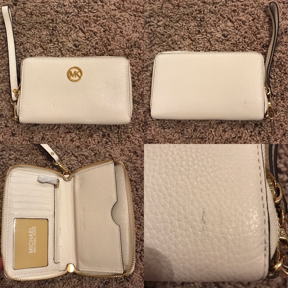 Michael Kors Handbags - Michael Kors Matte White Wristlet, NWT!