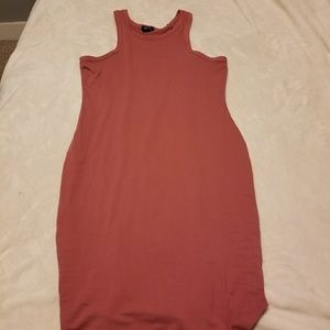 Dust rose colored body con dress