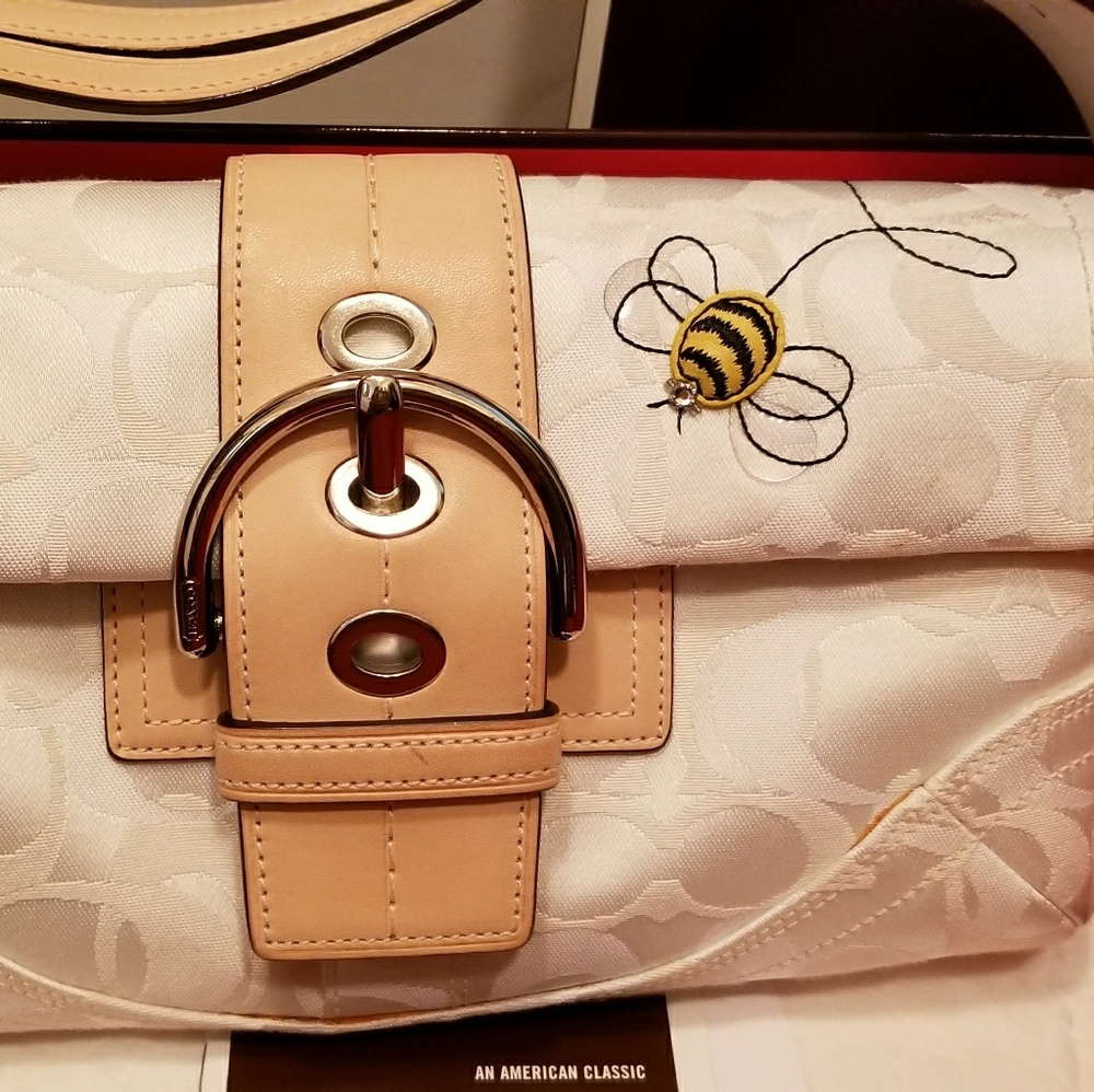 Coach white Bumble Bee Bag