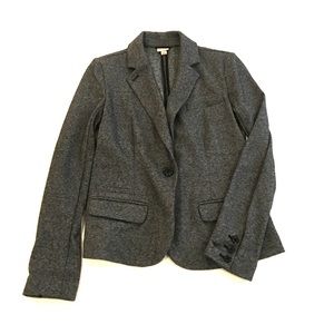 Dark heather grey cotton blend blazer