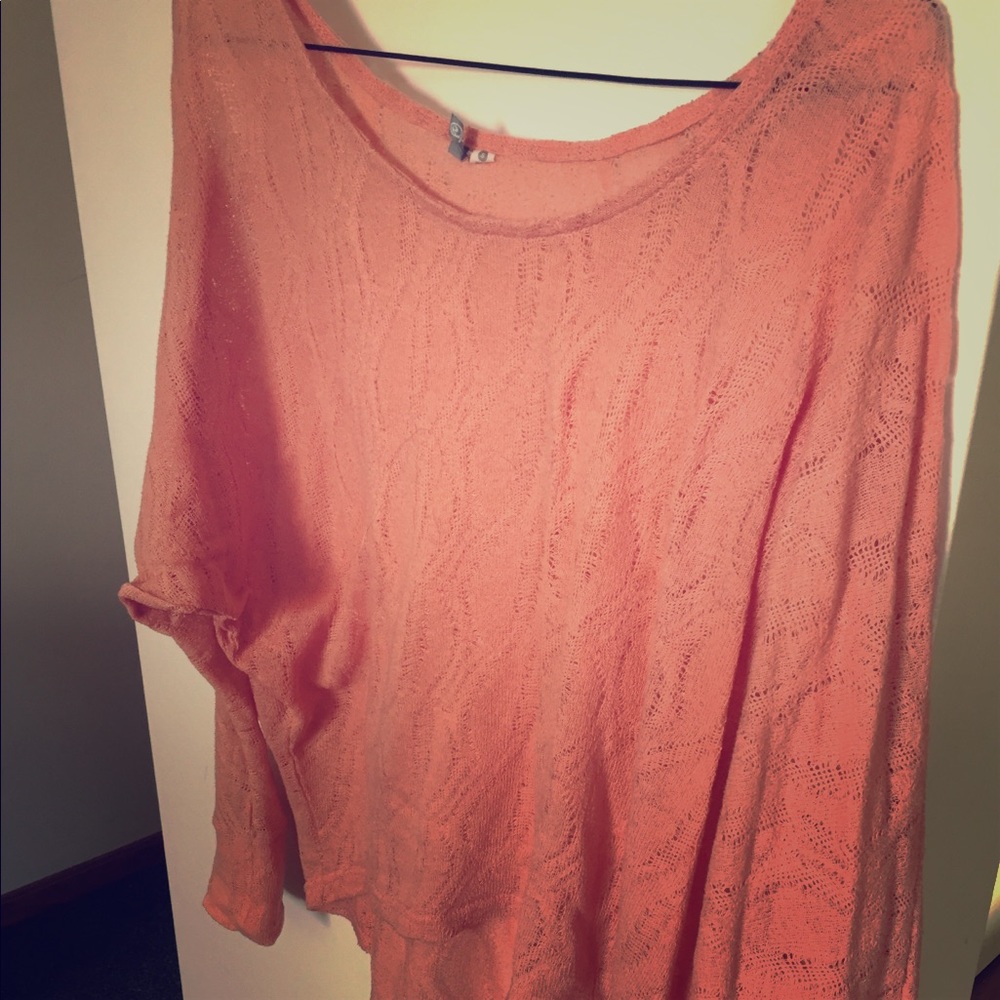Peach sheer top!