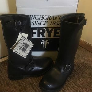 NIB Frye Engineer Shearling Tall Pebbled Boots