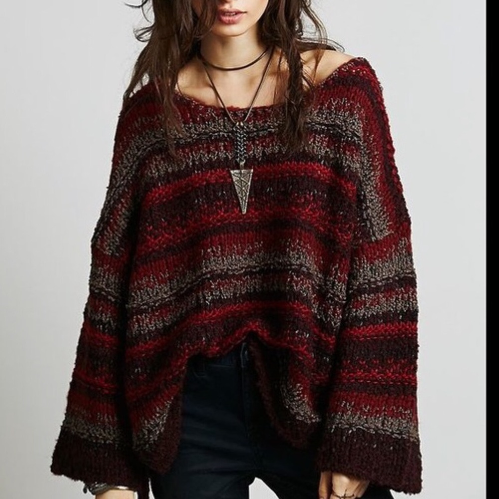 Free People dolman sleeve wool striped sweater