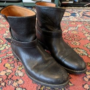 Black Madewell leather moto boots