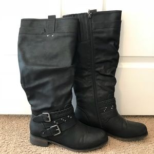 Wide Calf Black Boots