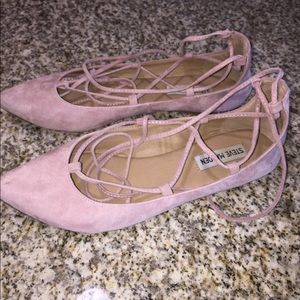 Steve Madden Blush Pink Lace-up Flat SZ 8