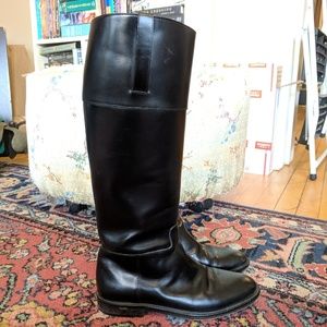 Black leather michael kors riding boots