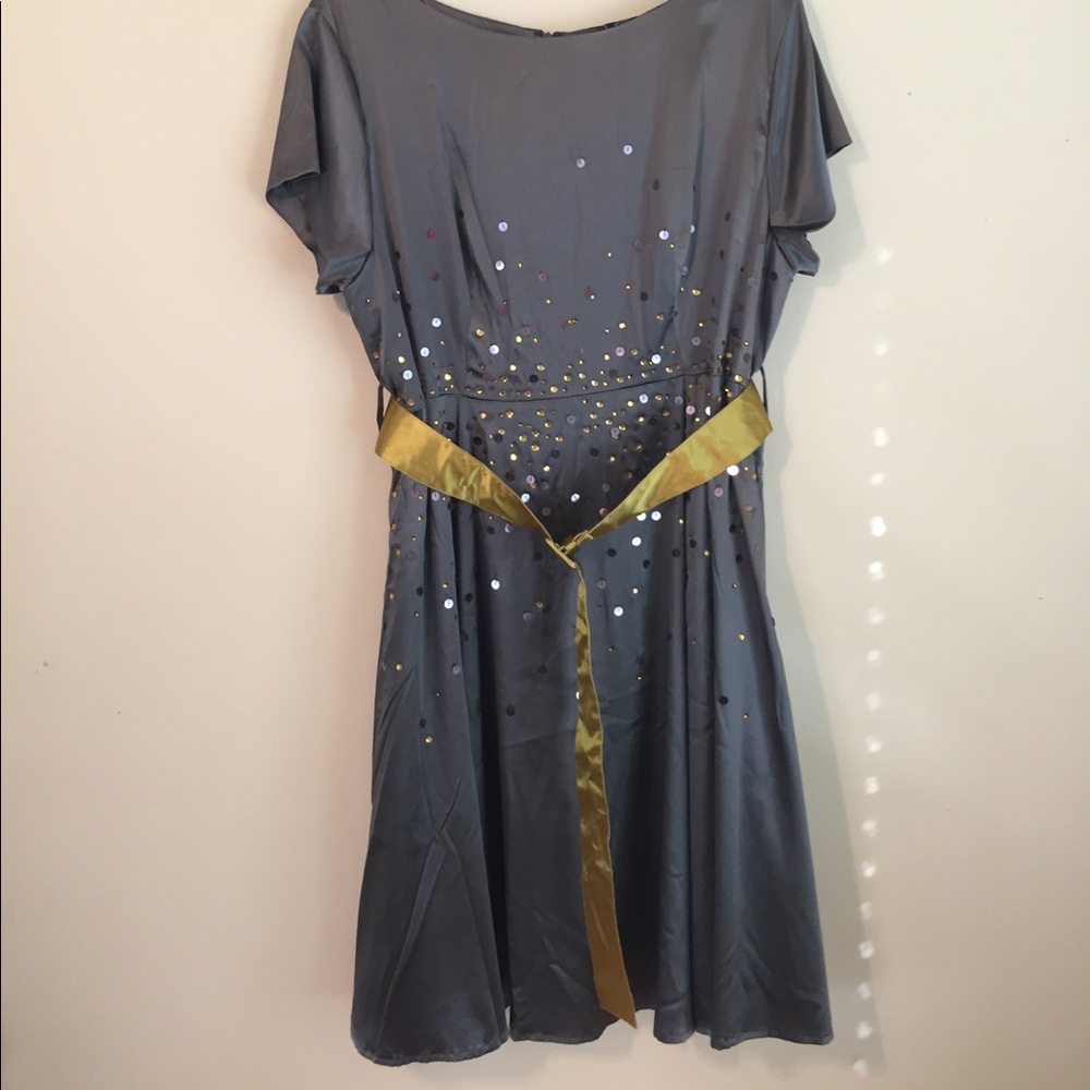 Silver Sequined Dress by Laura Bennet with Belt