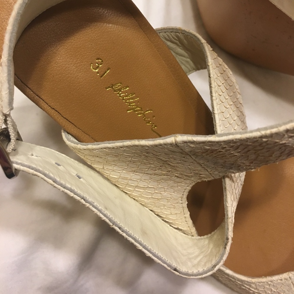 🎉HP🎉🆕 3.1 Phillip Lim Dahlia White Snake Heels - Picture 5 of 7