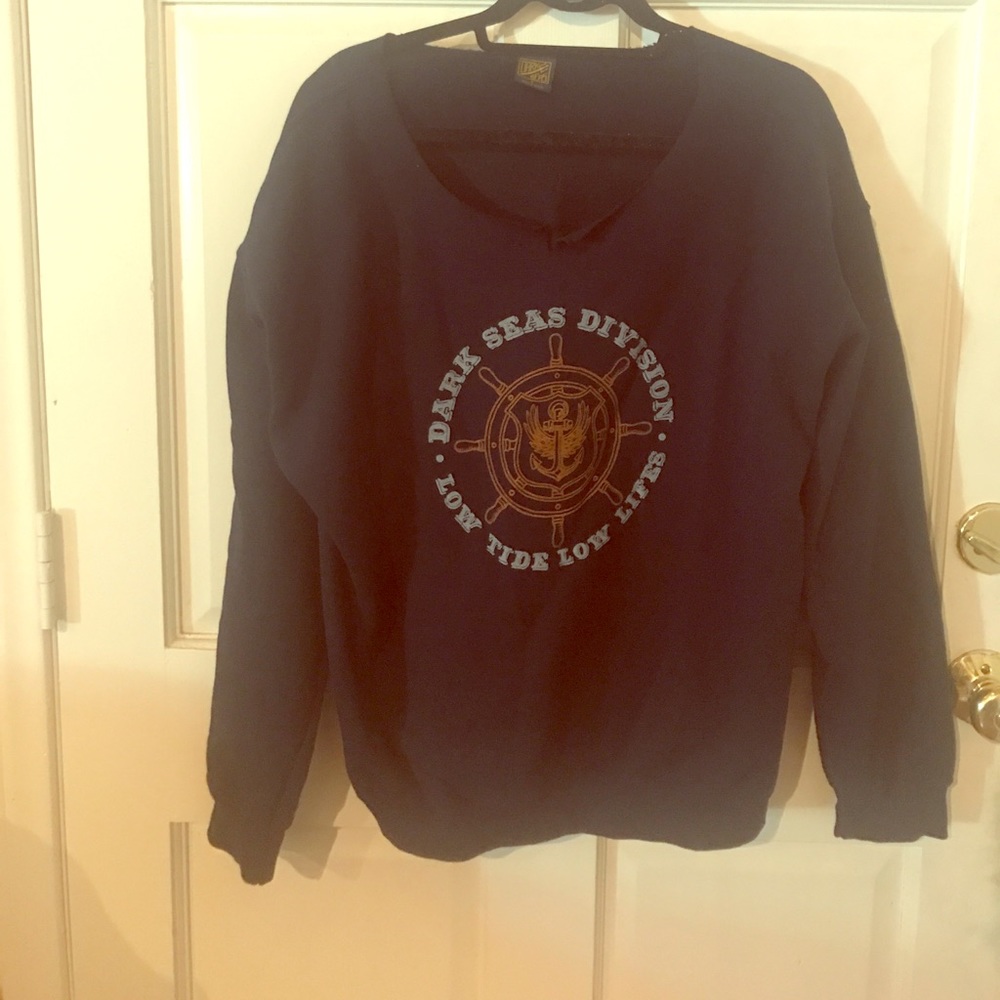 Dark Seas Navy Blue Sweater-Large