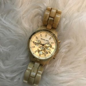 Michael Kors Gold Tone and Acetate Watch