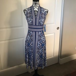 Pretty blue floral halter dress