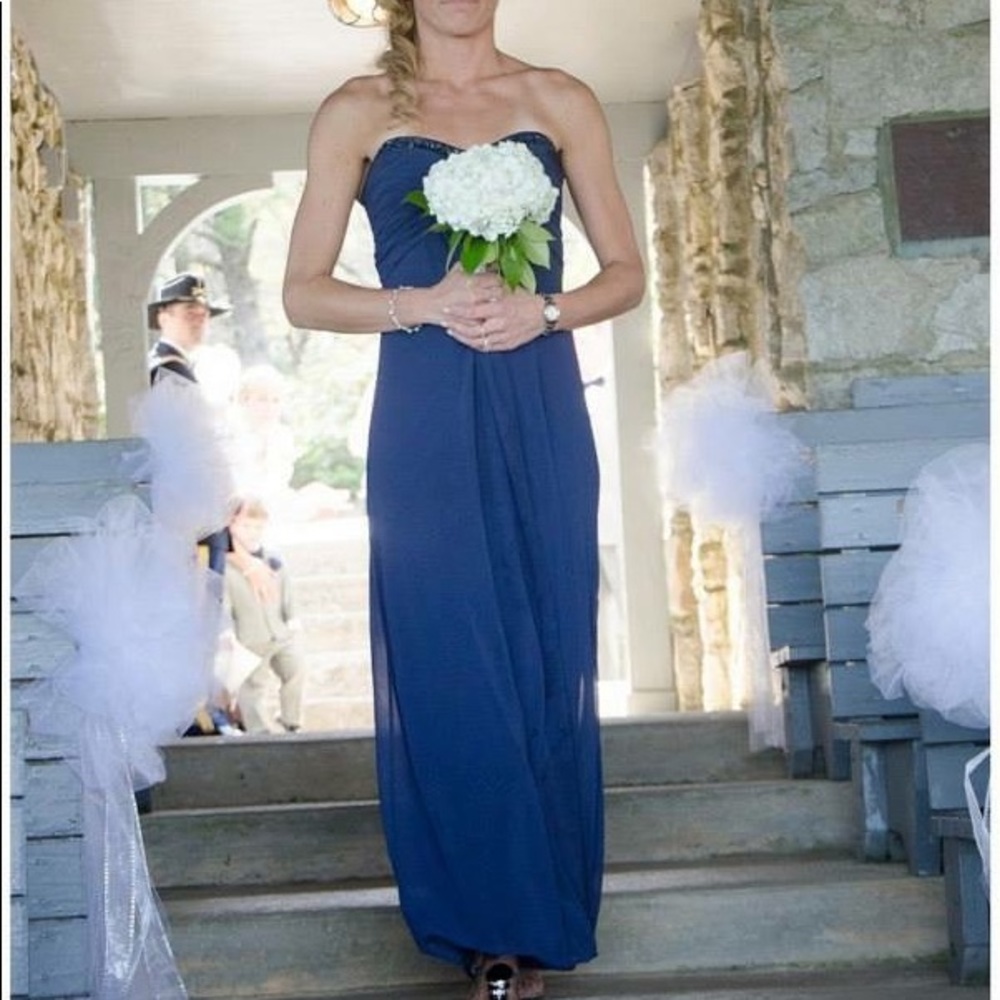 David's bridal royal blue gown. Size two.