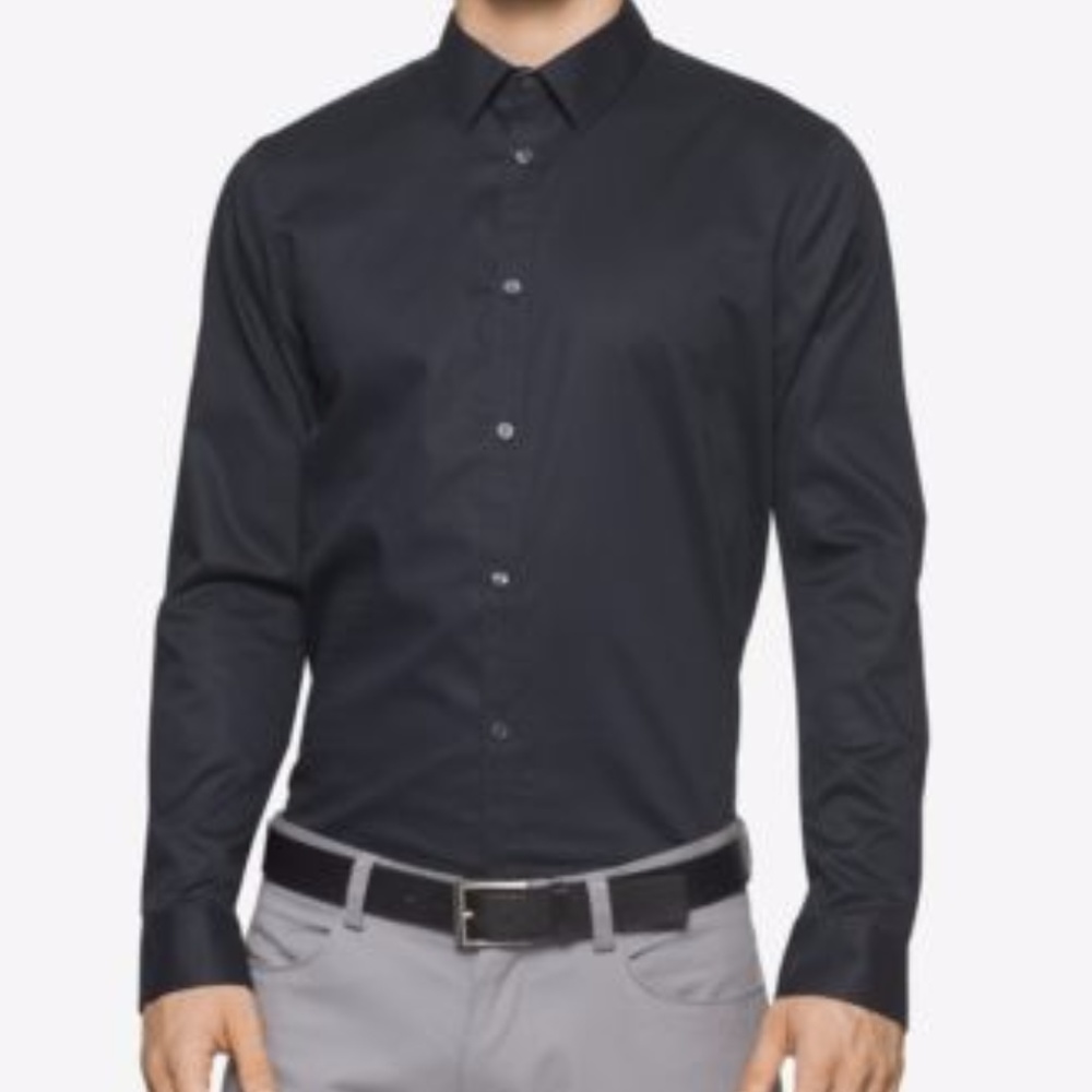 NWT Calvin Klein Mens Black Shirt Size L