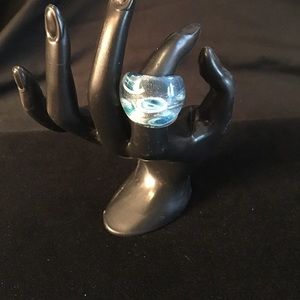 New Glass Ring in Cute Boxed Present. Size 7.5