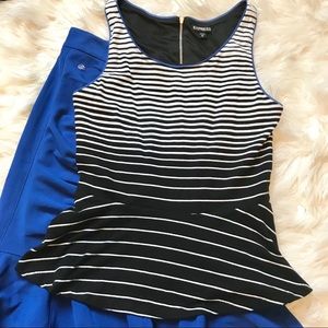 Express Striped Peplum Top
