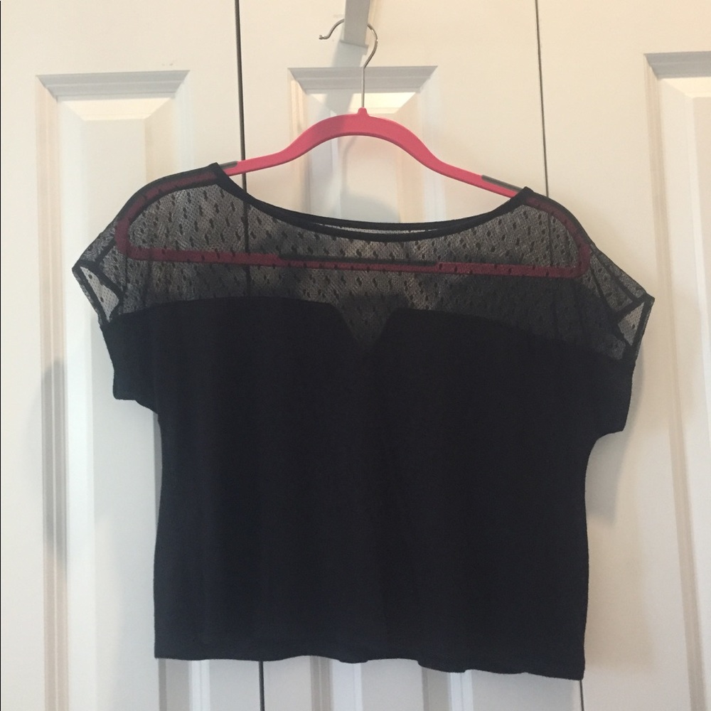 BCBGeneration Black Crop Top NWOT