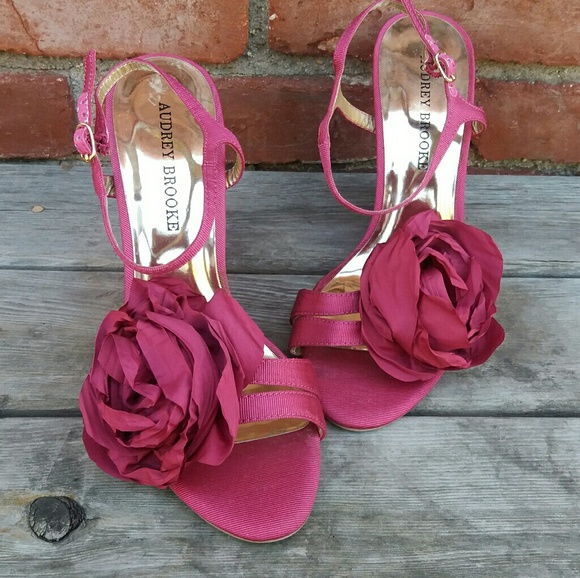 Audrey Brooke Shoes - Adorable Hot Pink Rose Heels
