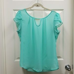 Mint sheer blouse
