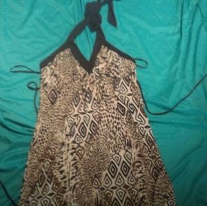 Animal Print Halter Dress