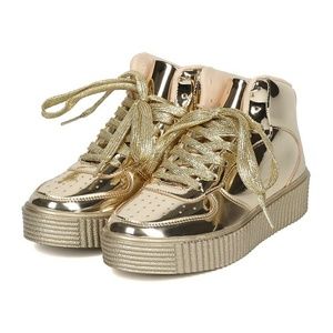 Metallic gold high tops