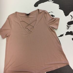 TOPSHOP Champagne Color S/S Top Sz 6