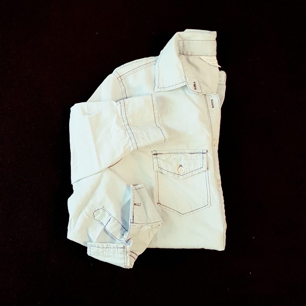 Light Chambray Denim Button-down Shirt