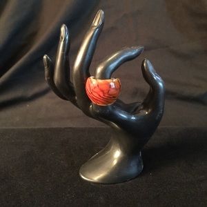New Glass Ring in Cute Boxed Present. Size 7.5