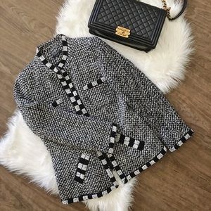 💖 Chanel style tweed blazer with embellished trim