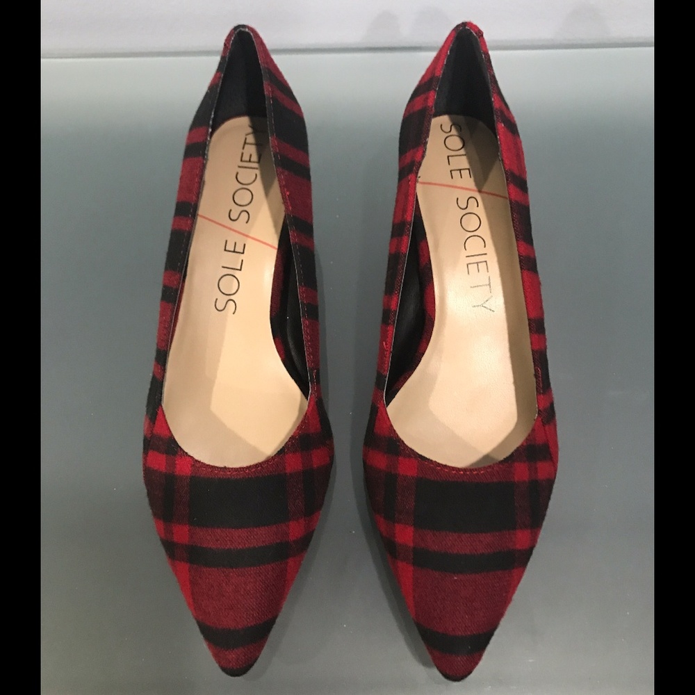 Sole Society Desi kitten heel pump in plaid 7