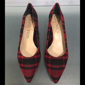 Sole Society Desi kitten heel pump in plaid 7
