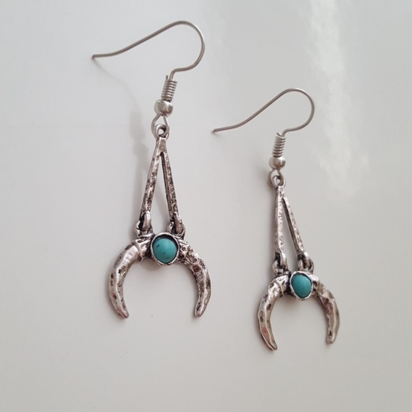 Tribal Crescent Earrings - Picture 2 of 4