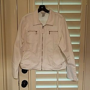 Cabi White Denim Jacket Size XL