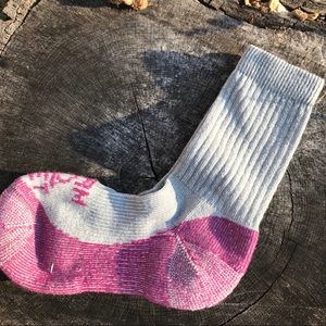 NWOT Wool Blend  Crew Socks Made in USA Pink/Gray