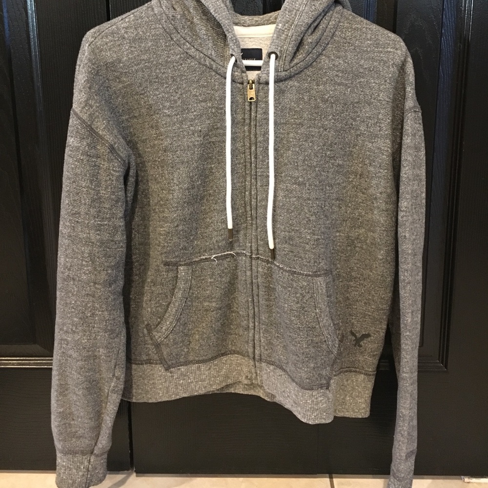 Gray zip up jacket