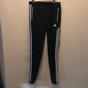 Black and white Adidas pants