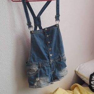 Jean overall shorts